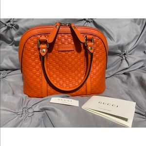 Orange Gucci Dome mini handbag/cross body bag